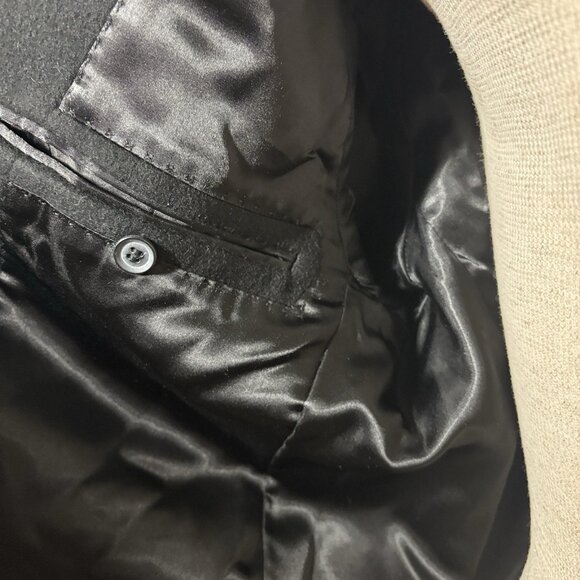 John W Nordstrom Wool Cashmere Black Overcoat Topcoat Sz 40R Mint Made In ITALY - Picture 6 of 13